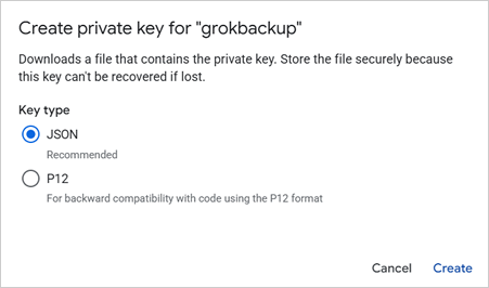 create json key